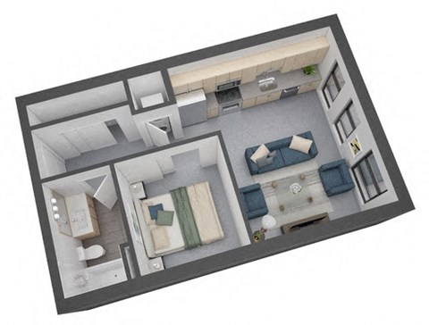 Fulton floor plan 512 Sq.Ft. at The Whit, Minnesota